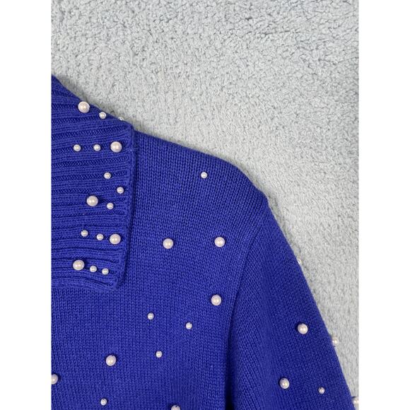 Vintage Storybook Womens Knit Snowman Cardigan Sweater Size M *Flaw - Picture 12 of 16